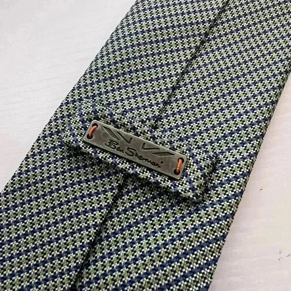 Ben Sherman Tie Unique Blue Green - Picture 3 of 5